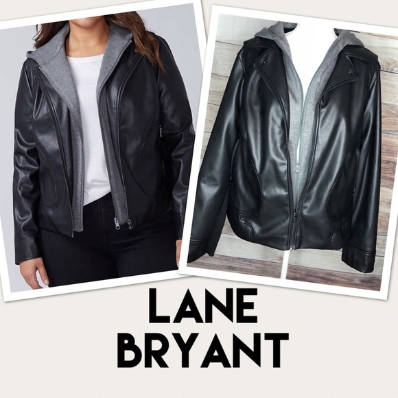 Lane Bryant Jackets & Blazers - Lane Bryant Hooded Moto Jacket Size 18/20